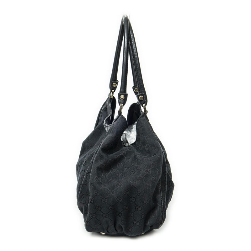 Gucci Large Abby D Ring Tote Black GG Canvas A