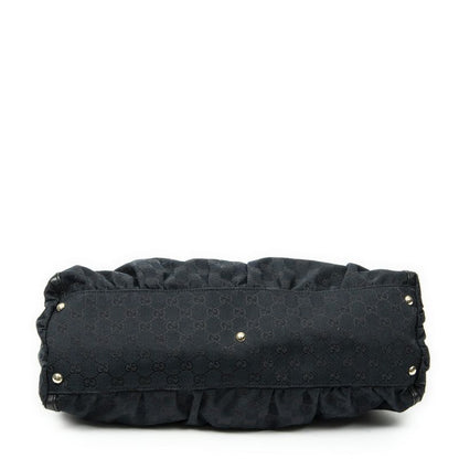 Gucci Large Abby D Ring Tote Black GG Canvas A