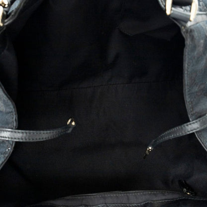 Gucci Large Abby D Ring Tote Black GG Canvas A