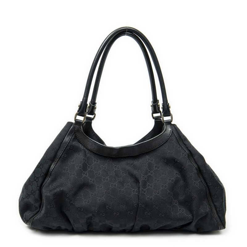Gucci Large Abby D Ring Tote Black GG Canvas A