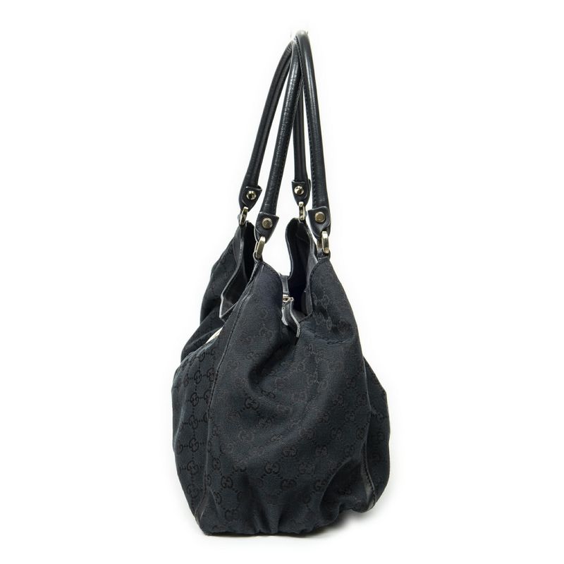 Gucci Large Abby D Ring Tote Black GG Canvas A