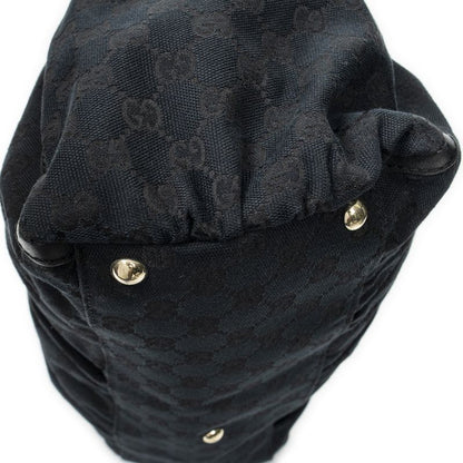 Gucci Large Abby D Ring Tote Black GG Canvas A