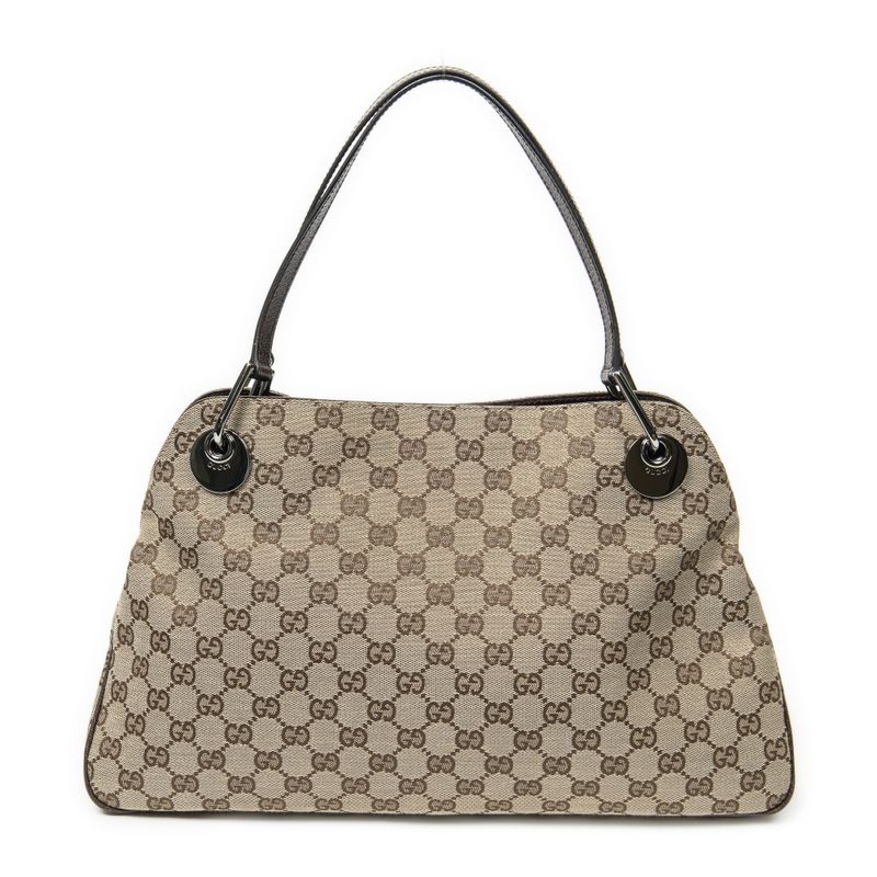 Gucci Medium Eclipse Tote Beige/dark Brown GG Canvas A