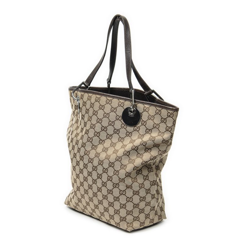 Gucci Eclipse Tall Tote Beige/dark Brown GG Canvas AB