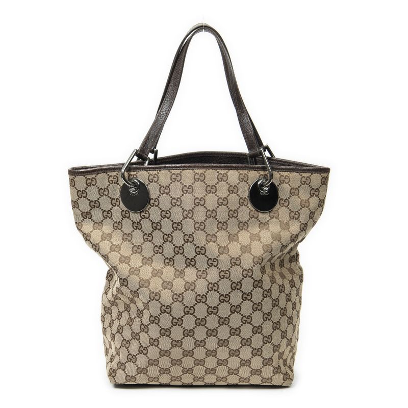 Gucci Eclipse Tall Tote Beige/dark Brown GG Canvas AB