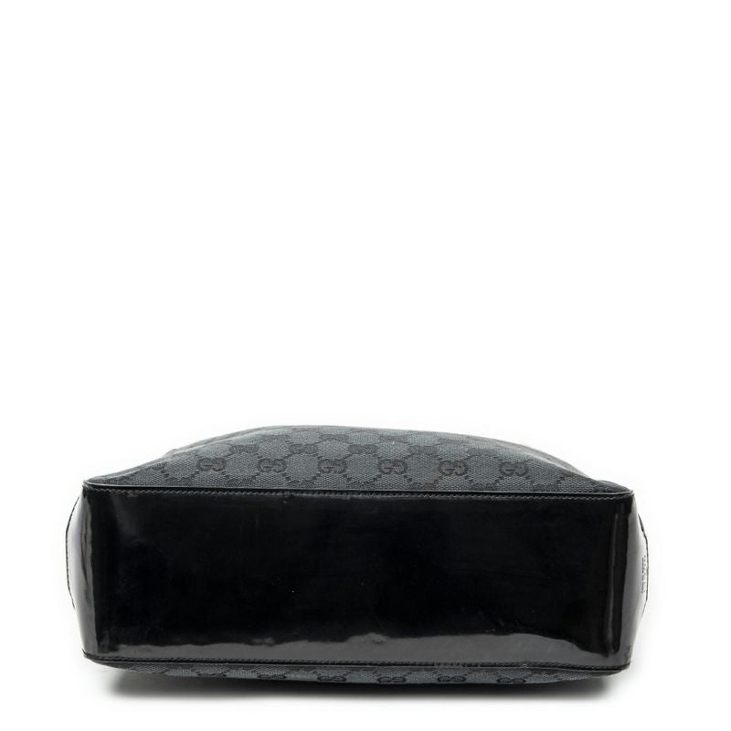 Gucci Lucite Handle Hobo Black GG Canvas A