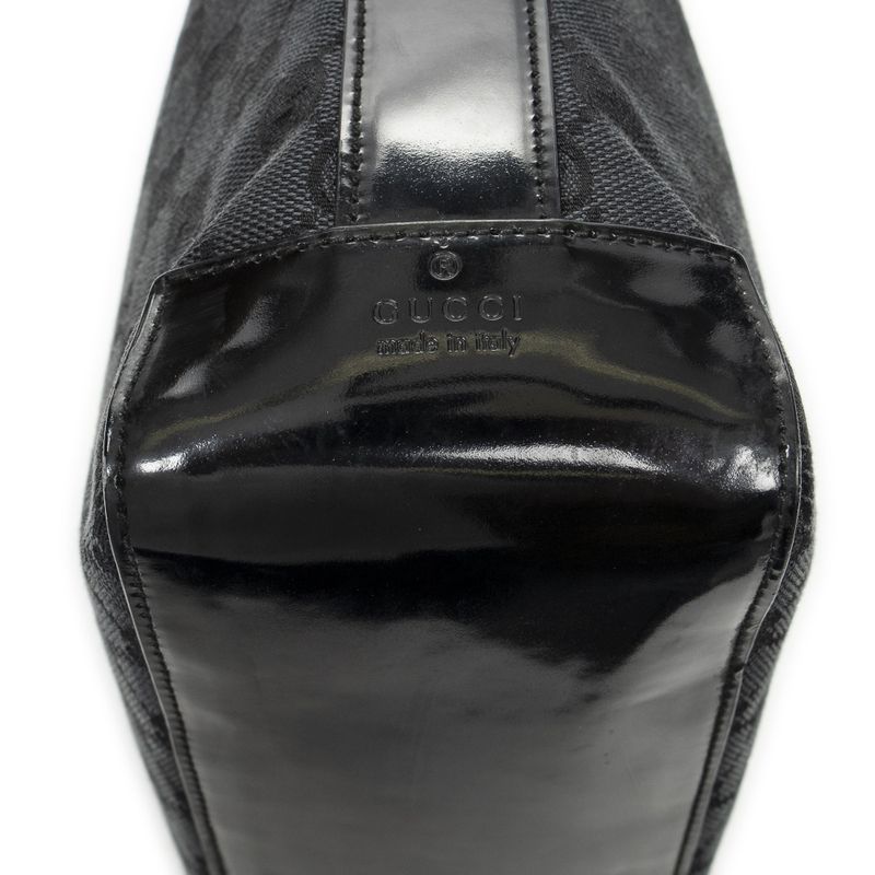 Gucci Lucite Handle Hobo Black GG Canvas A