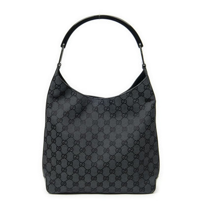Gucci Lucite Handle Hobo Black GG Canvas A