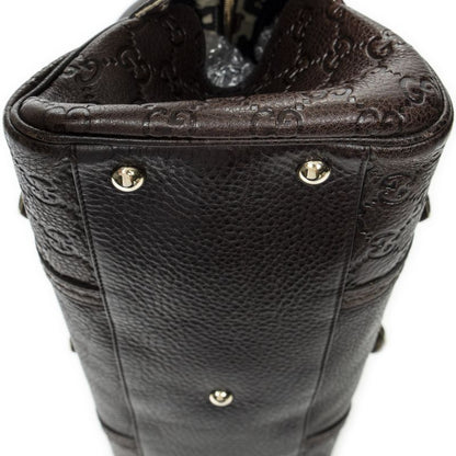 Gucci Mini Bowler Bag Dark Brown Guccissima A