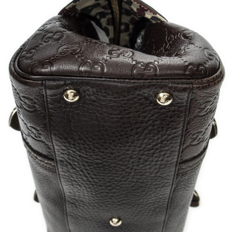 Gucci Mini Bowler Bag Dark Brown Guccissima A