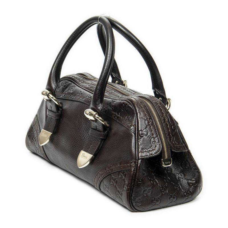 Gucci Mini Bowler Bag Dark Brown Guccissima A