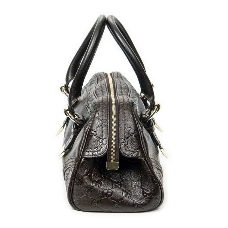 Gucci Mini Bowler Bag Dark Brown Guccissima A