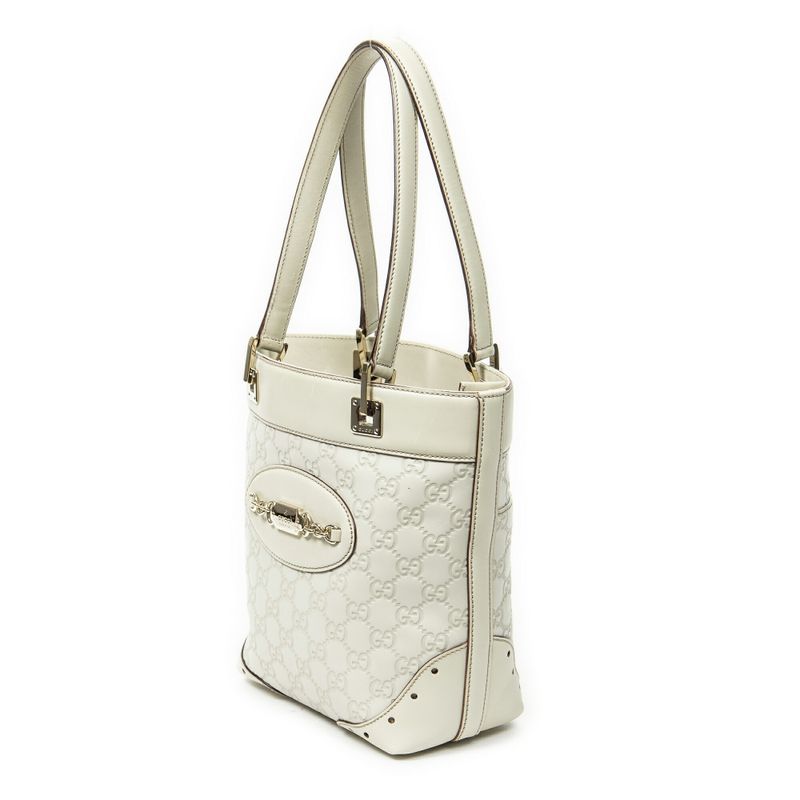 Gucci Small Punch Tote Ivory Guccissima A