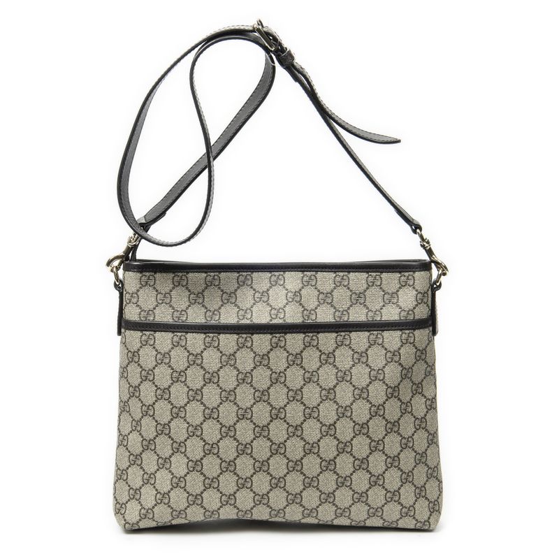 Gucci Anagram Slip Pocket Messenger Beige/dark Brown Supreme PVC Canvas A