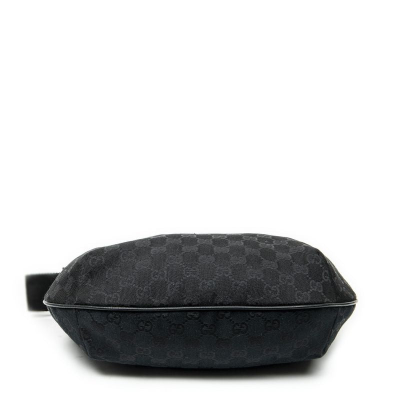 Gucci Half Moon Zip Messenger Black GG Canvas A