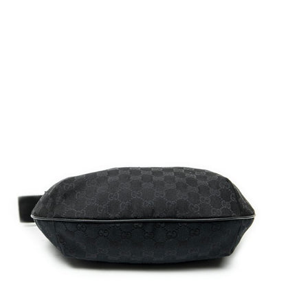 Gucci Half Moon Zip Messenger Black GG Canvas A