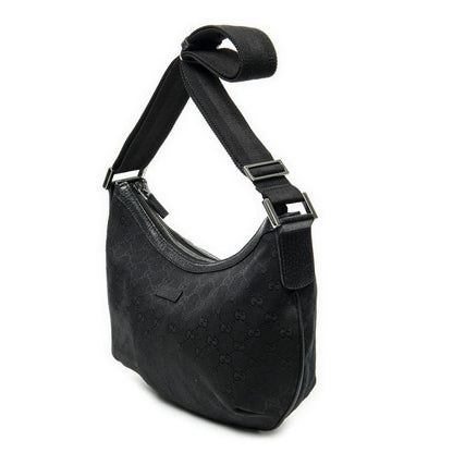 Gucci Half Moon Zip Messenger Black GG Canvas A