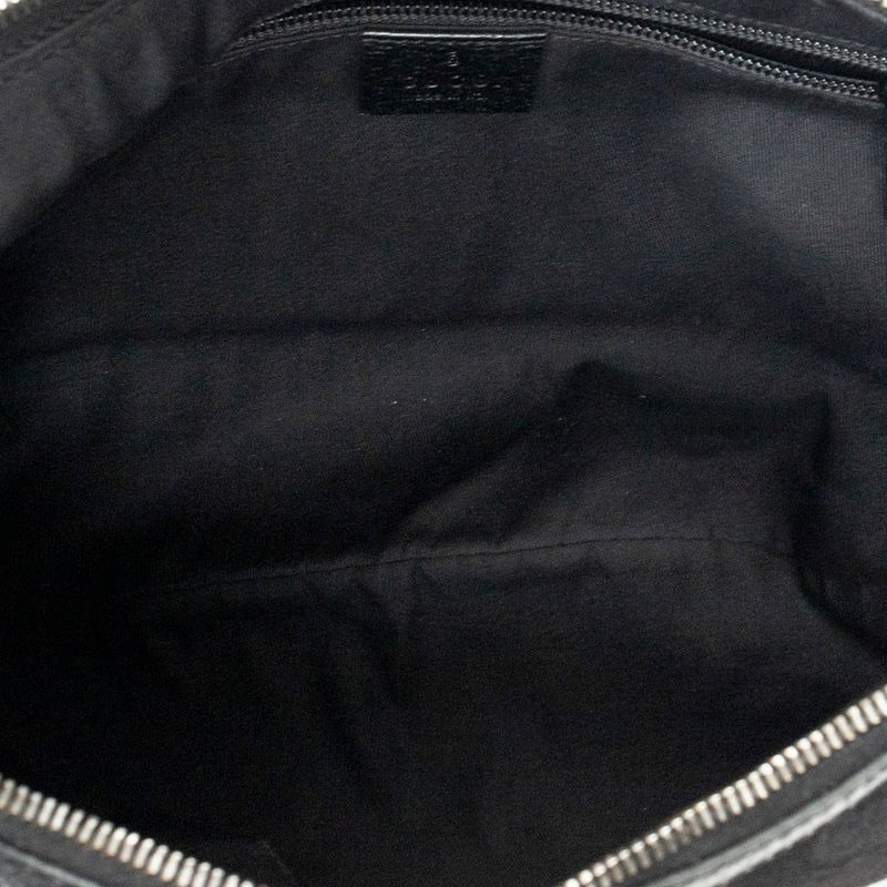 Gucci Half Moon Zip Messenger Black GG Canvas A