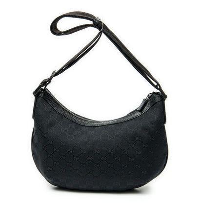Gucci Half Moon Zip Messenger Black GG Canvas A
