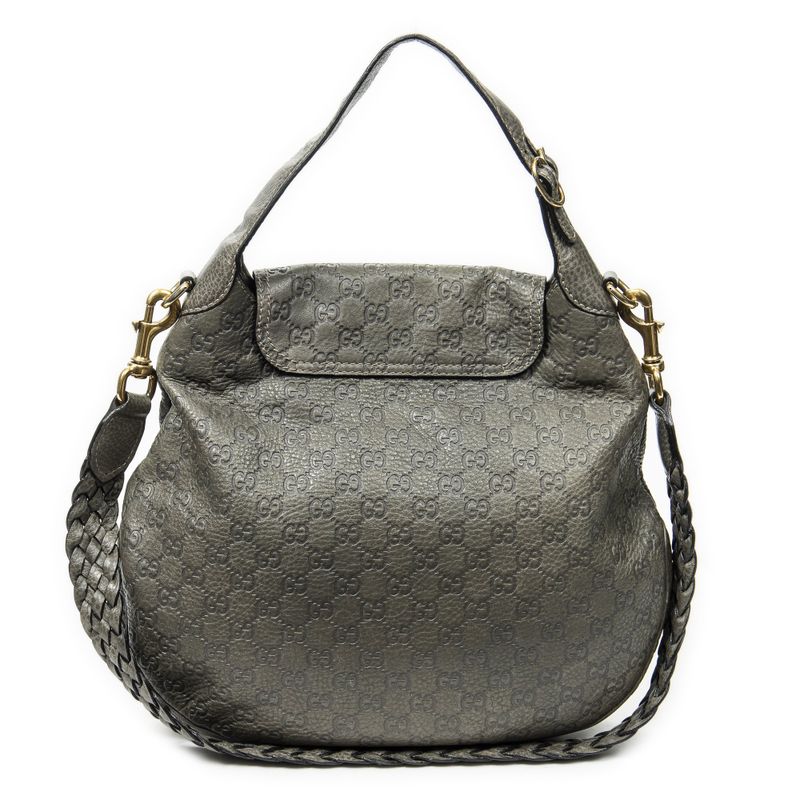 Gucci Large New Pelham Hobo Grey Guccissima A