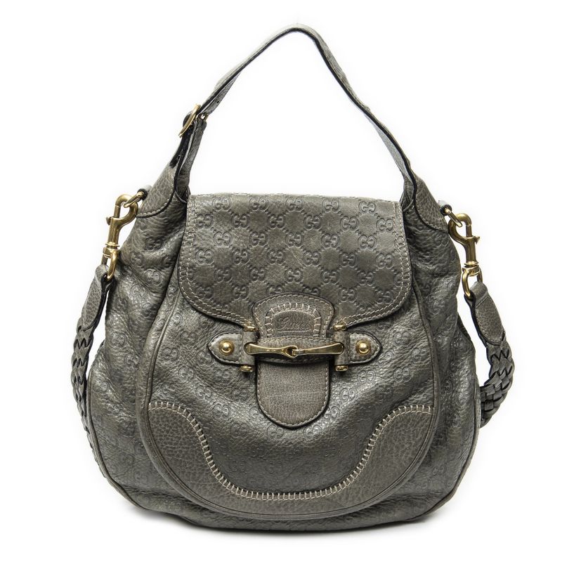 Gucci Large New Pelham Hobo Grey Guccissima A