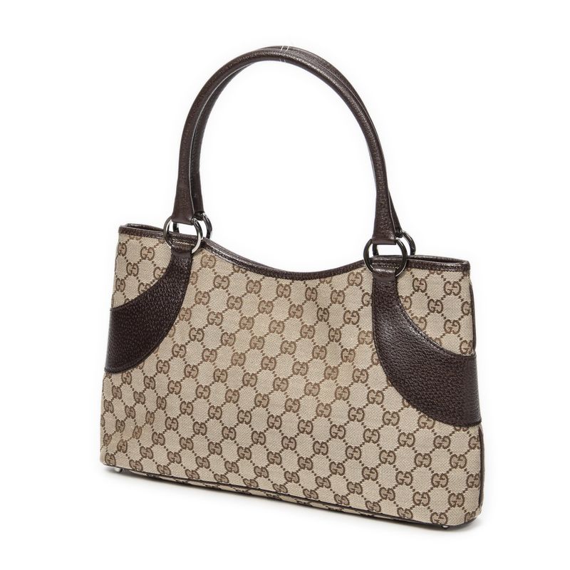 Gucci Tote Bag Beige/dark Brown GG Canvas A