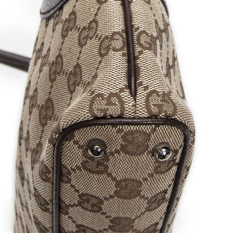 Gucci Tote Bag Beige/dark Brown GG Canvas A