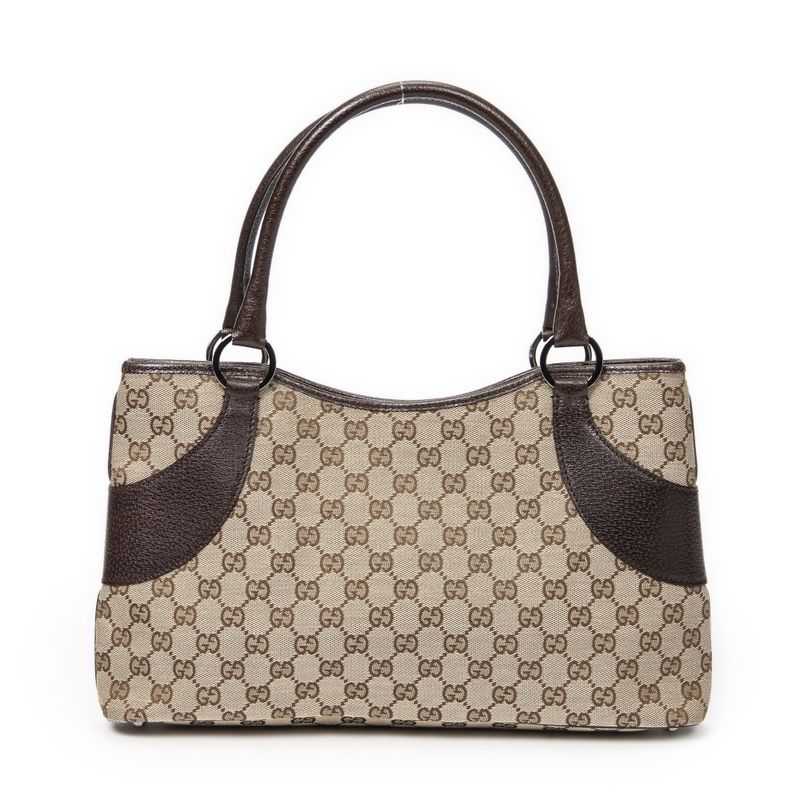 Gucci Tote Bag Beige/dark Brown GG Canvas A