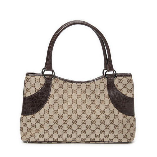 Gucci Tote Bag Beige/dark Brown GG Canvas A