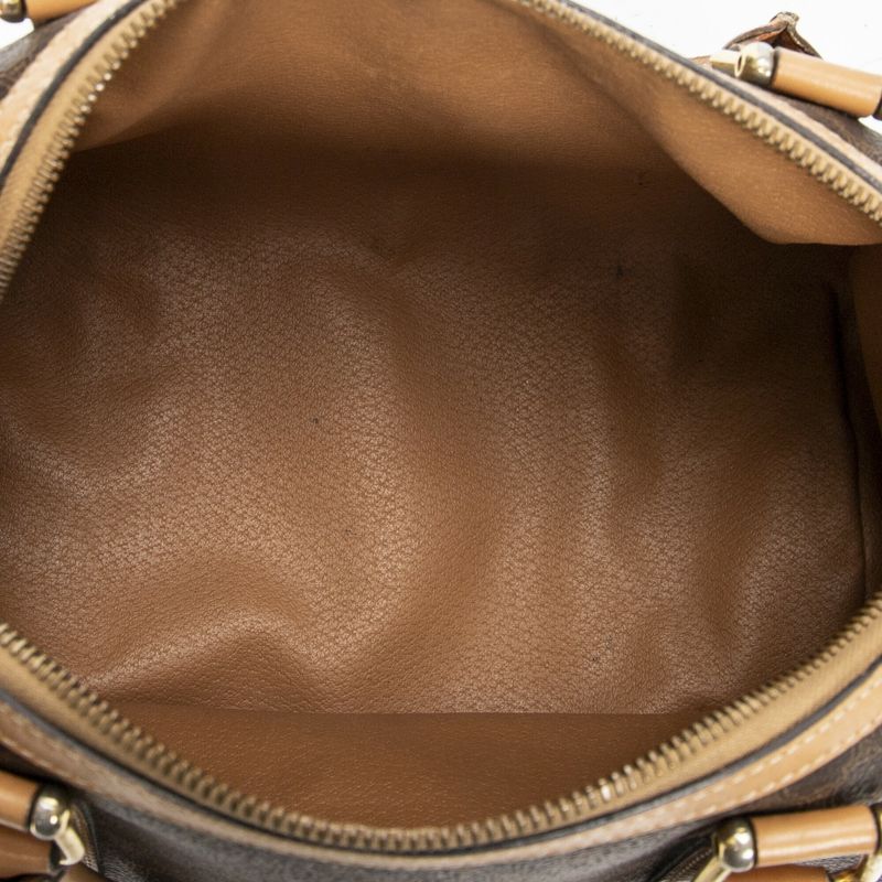 Celine Vintage Mini Boston Brown/beige Macadam PVC Canvas AB