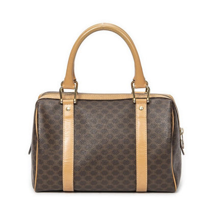 Celine Vintage Mini Boston Brown/beige Macadam PVC Canvas AB