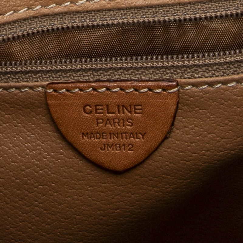 Celine Flap Crossbody Bag Brown Macadam PVC Canvas AB