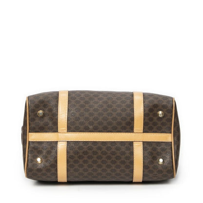 Celine Vintage Small Boston Brown/beige Macadam PVC Canvas A