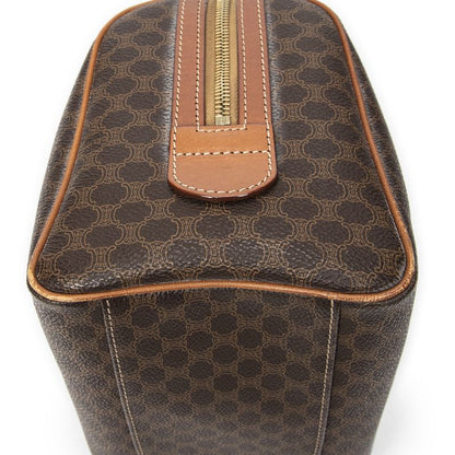 Celine Vintage Mini Boston Brown Macadam PVC Canvas AB