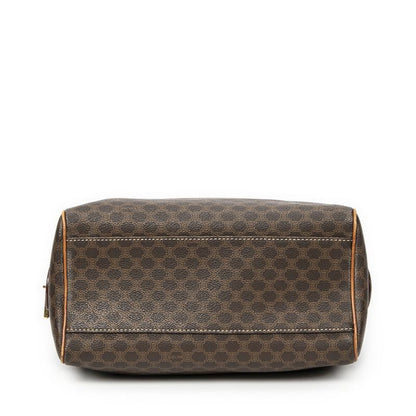 Celine Vintage Mini Boston Brown Macadam PVC Canvas AB