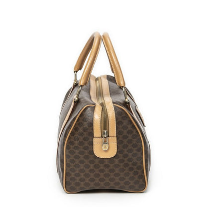 Celine Vintage Small Boston Brown/beige Macadam PVC Canvas AB