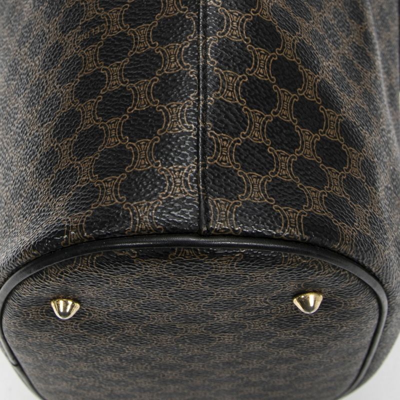 Celine Vintage Bucket Tote Black/brown Macadam PVC Canvas A