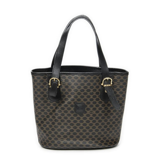 Celine Vintage Bucket Tote Black/brown Macadam PVC Canvas A