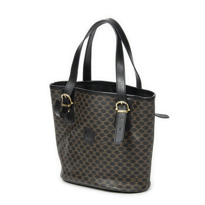 Celine Vintage Bucket Tote Black/brown Macadam PVC Canvas A