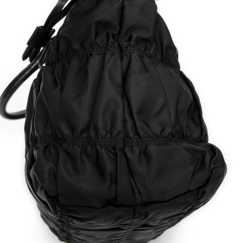 Prada Petite Shopping Tote Black Tessuto Gaufre Canvas A