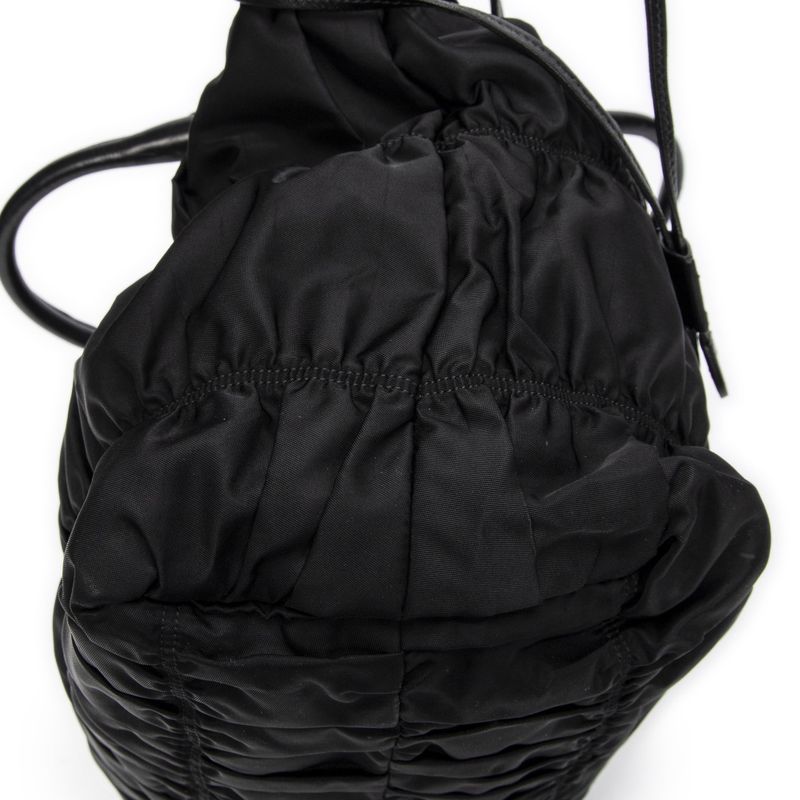 Prada Petite Shopping Tote Black Tessuto Gaufre Canvas A