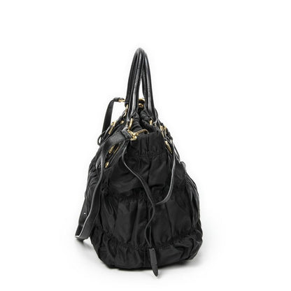 Prada Petite Shopping Tote Black Tessuto Gaufre Canvas A