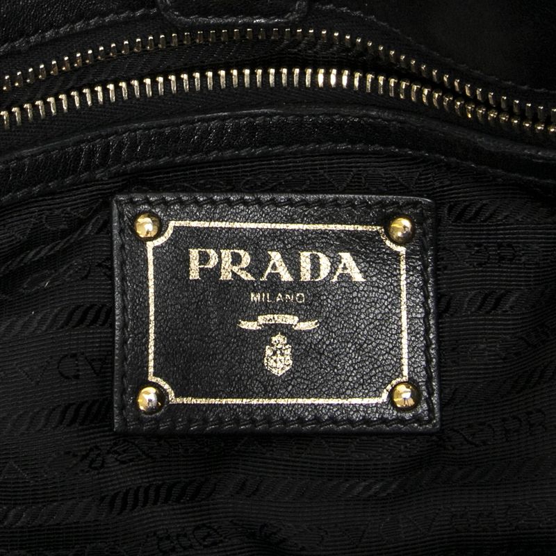 Prada Petite Shopping Tote Black Tessuto Gaufre Canvas A