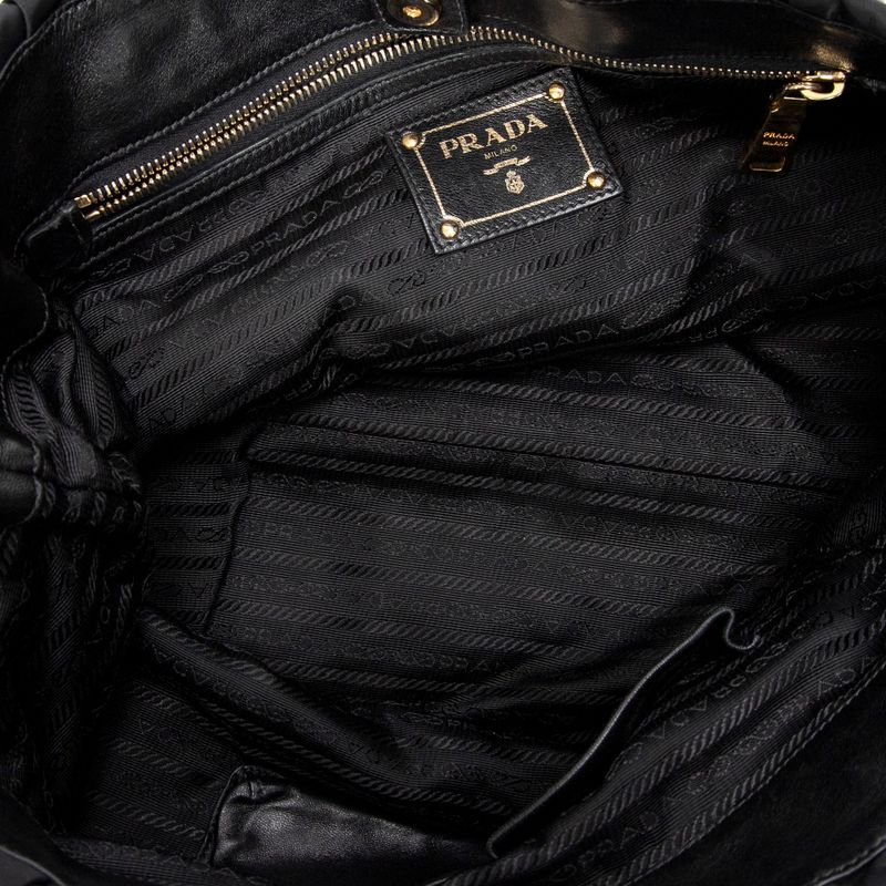 Prada Petite Shopping Tote Black Tessuto Gaufre Canvas A