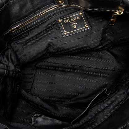 Prada Petite Shopping Tote Black Tessuto Gaufre Canvas A