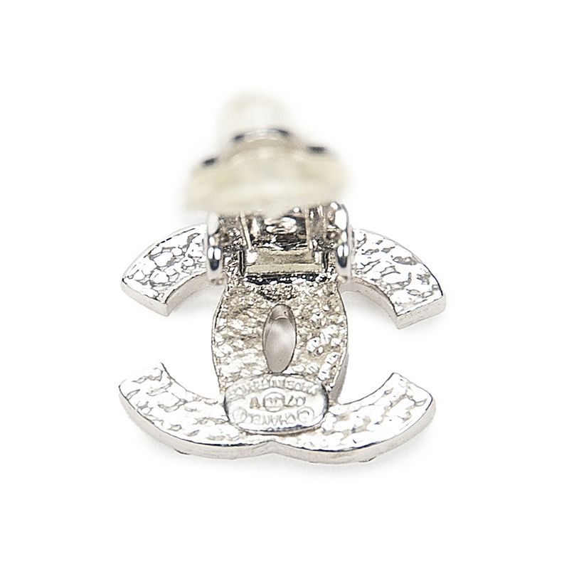 Chanel Coco Mark Round Clip Type Earrings Silver Plated A