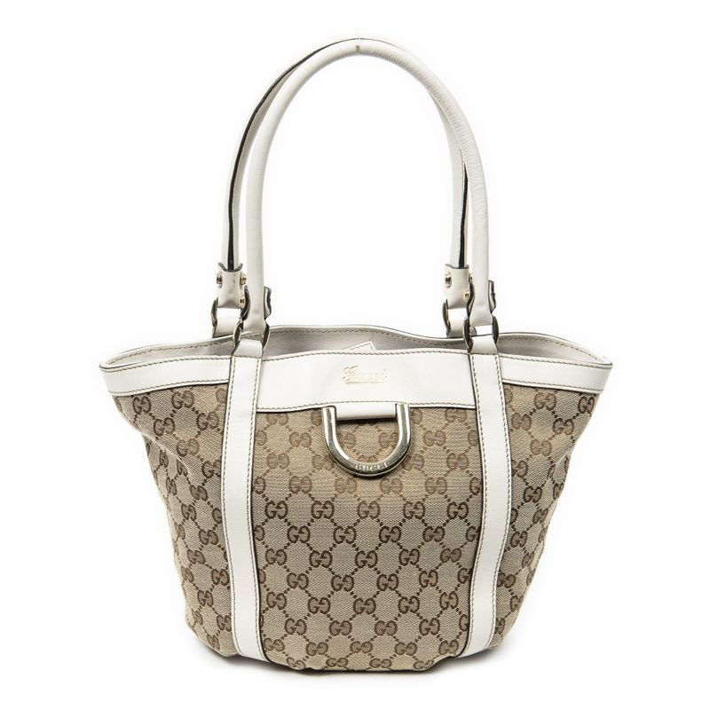 Gucci Small Dring Bucket Tote White/beige GG Canvas A