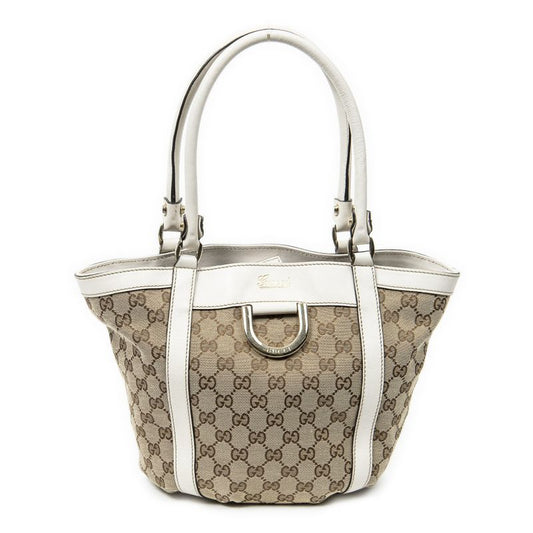 Gucci Small Dring Bucket Tote White/beige GG Canvas A