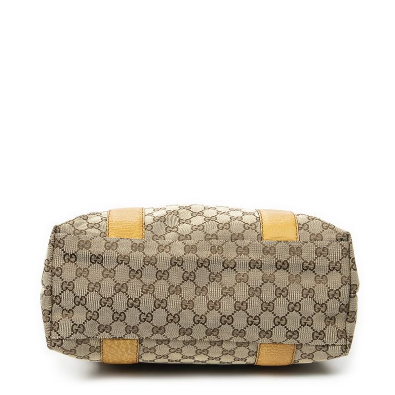 Gucci Vertical Bamboo Bar Shopper Yellow/beige GG Canvas A