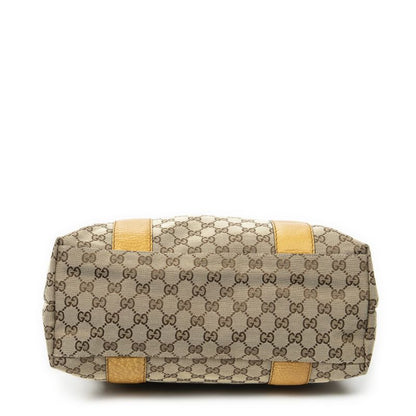 Gucci Vertical Bamboo Bar Shopper Yellow/beige GG Canvas A